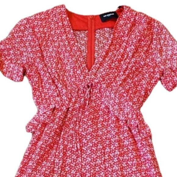 New The Kooples Red Ditsy Flowers Spring Liberty Dress Fit Flare PInup 1 / S - Picture 5 of 9